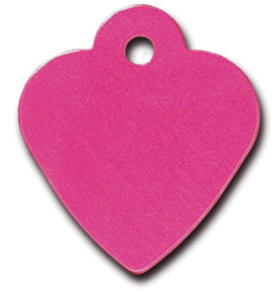 pink heart dog tag